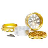 Maxbell 4 Layers Herb Grinder Metal Aluminum Alloy Cigarette Tobacco Crusher Gold