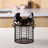 Vintage Wire Basket with Handles Eggs Farm Style Storage Basket for Kitchen Style 4