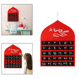 Maxbell Advent Calendar 2021 Ramadan Decorations 30 Days Eid Mubarak Hanging Felt Red