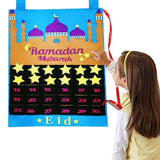 Maxbell Advent Calendar 2021 Ramadan Decorations 30 Days Eid Mubarak Hanging Felt Blue