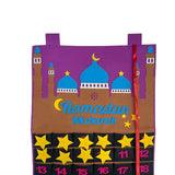 Maxbell Advent Calendar 2021 Ramadan Decorations 30 Days Eid Mubarak Hanging Felt Purple
