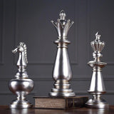 3Pack Chess Statue Chessman Figurine Sculpture Home Ornaments Gifts Silver