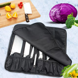 Maxbell  8-slot Chef Knife Roll Kitchen Cooking Knives Carry Case with Shoulder Strap