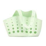 Maxbell Kitchen Sink Corner Hanging Drain Rack with Adjustable Button Light Green