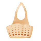 Maxbell Kitchen Sink Corner Hanging Drain Rack with Adjustable Button Khaki