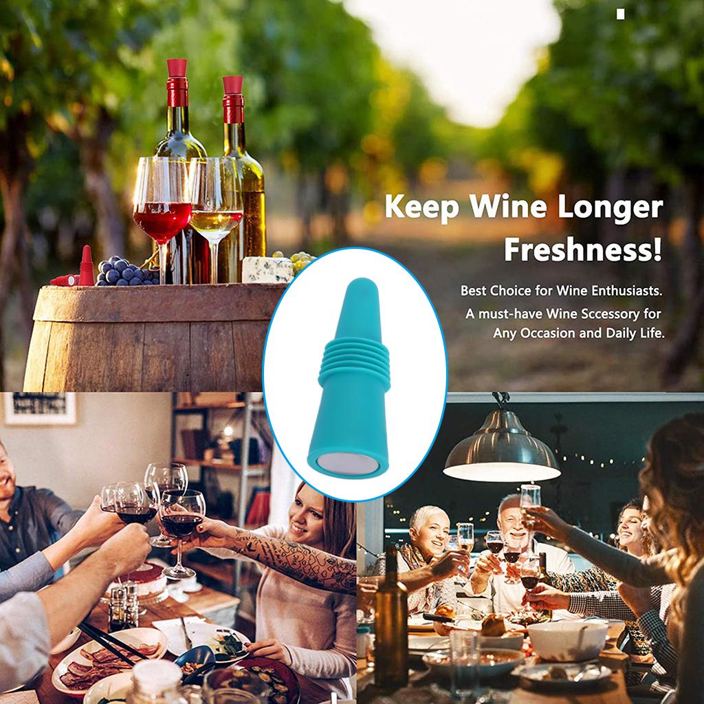 Maxbell  Portable Wine Bottle Stopper Beverage Bottle Stoppers with Grip Top Green