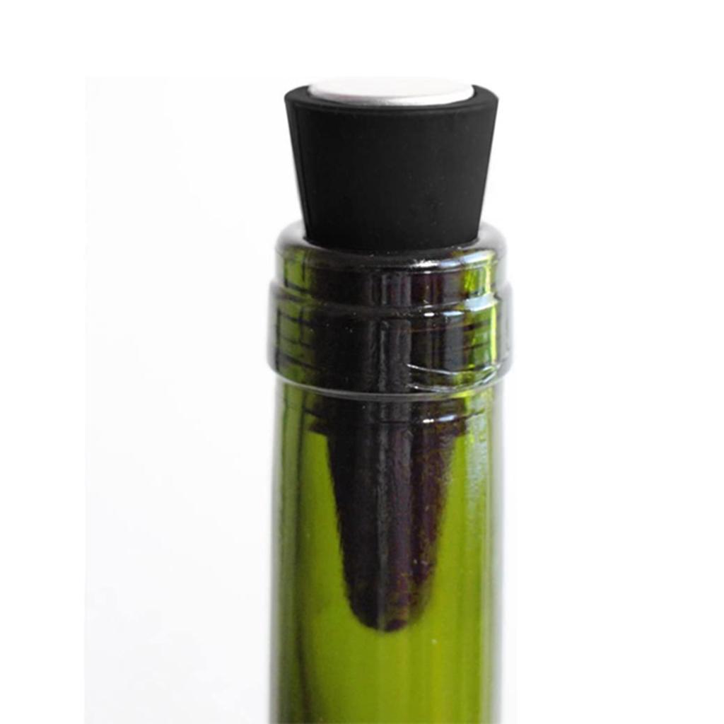 Maxbell  Portable Wine Bottle Stopper Beverage Bottle Stoppers with Grip Top Black