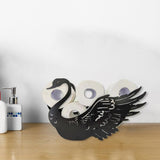 Toilet Paper Holder Wall Mount Black Animal Bathroom Tissue Storage Swan