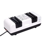 Maxbell Electric Knife Sharpener 15 Degree Bevel 2 Wide Stages Grooves Black white
