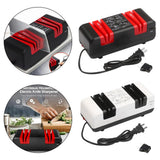Maxbell Electric Knife Sharpener 15 Degree Bevel 2 Wide Stages Grooves Black white