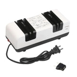 Maxbell Electric Knife Sharpener 15 Degree Bevel 2 Wide Stages Grooves Black white