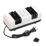 Maxbell Electric Knife Sharpener 15 Degree Bevel 2 Wide Stages Grooves Black white