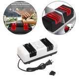 Maxbell Electric Knife Sharpener 15 Degree Bevel 2 Wide Stages Grooves Black white