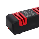 Maxbell Electric Knife Sharpener 15 Degree Bevel 2 Wide Stages Grooves Black red