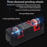Maxbell Electric Knife Sharpener 15 Degree Bevel 2 Wide Stages Grooves Black red