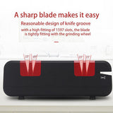 Maxbell Electric Knife Sharpener 15 Degree Bevel 2 Wide Stages Grooves Black red