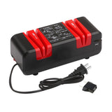 Maxbell Electric Knife Sharpener 15 Degree Bevel 2 Wide Stages Grooves Black red