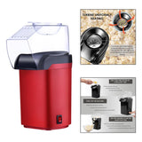 Maxbell Hot Air Electric Popcorn Popper Maker Machine Fat-Free Removable Cover Red