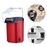 Maxbell Hot Air Electric Popcorn Popper Maker Machine Fat-Free Removable Cover Red