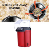 Maxbell Hot Air Electric Popcorn Popper Maker Machine Fat-Free Removable Cover Red