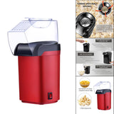 Maxbell Hot Air Electric Popcorn Popper Maker Machine Fat-Free Removable Cover Red