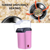 Maxbell Hot Air Electric Popcorn Popper Maker Machine Fat-Free Removable Cover Pink