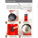 Maxbell Electric Milk Frother Hot Cold Foam Maker Milk Warmer for Latte Art EU Red