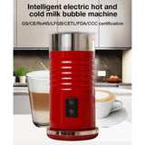Maxbell Electric Milk Frother Hot Cold Foam Maker Milk Warmer for Latte Art EU Red