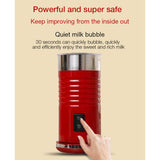 Maxbell Electric Milk Frother Hot Cold Foam Maker Milk Warmer for Latte Art EU Red