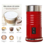 Maxbell Electric Milk Frother Hot Cold Foam Maker Milk Warmer for Latte Art EU Red