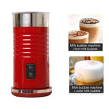 Maxbell Electric Milk Frother Hot Cold Foam Maker Milk Warmer for Latte Art EU Red