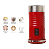 Maxbell Electric Milk Frother Hot Cold Foam Maker Milk Warmer for Latte Art EU Red