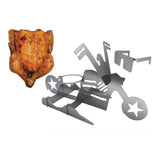 Maxbell Motorcycle Style Barbecue Grill Chicken Stand Beer Holder