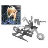 Maxbell Motorcycle Style Barbecue Grill Chicken Stand Beer Holder