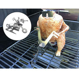 Maxbell Motorcycle Style Barbecue Grill Chicken Stand Beer Holder