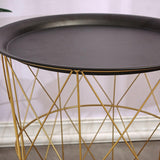 Modern Side Table Round Movable End Tables for Nightstand Bedroom Golden S