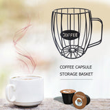Maxbell Universal Coffee Capsule Storage Basket Coffee Vintage Baskets Cup Black