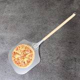 Maxbell Alloy Pizza Peel Long Wooden Handle Pizza Cake Lifter Transfer Paddle Shovel