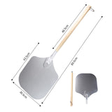Maxbell Alloy Pizza Peel Long Wooden Handle Pizza Cake Lifter Transfer Paddle Shovel