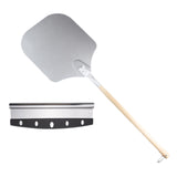 Maxbell Alloy Pizza Peel Long Wooden Handle Pizza Cake Lifter Transfer Paddle Shovel