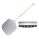 Maxbell Alloy Pizza Peel Long Wooden Handle Pizza Cake Lifter Transfer Paddle Shovel