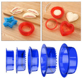 Maxbell Sandwich Cutter and Sealer for Kids Childrens  Portable blue round 5pcs