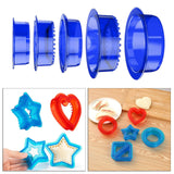 Maxbell Sandwich Cutter and Sealer for Kids Childrens  Portable blue round 5pcs