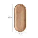 Maxbell Oval Wooden Tea Tray Serving Table Plate Snacks Food Tea Storage 10x23cm
