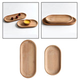 Maxbell Oval Wooden Tea Tray Serving Table Plate Snacks Food Tea Storage 10x23cm