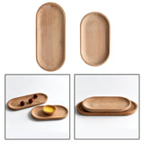 Maxbell Oval Wooden Tea Tray Serving Table Plate Snacks Food Tea Storage 10x23cm