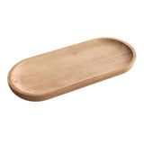 Maxbell Oval Wooden Tea Tray Serving Table Plate Snacks Food Tea Storage 10x23cm