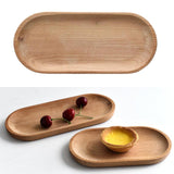 Maxbell Oval Wooden Tea Tray Serving Table Plate Snacks Food Tea Storage 10x23cm