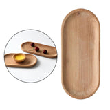 Maxbell Oval Wooden Tea Tray Serving Table Plate Snacks Food Tea Storage 10x23cm