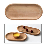 Maxbell Oval Wooden Tea Tray Serving Table Plate Snacks Food Tea Storage 10x23cm